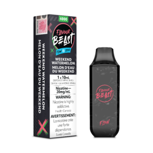 GET THE NEW FLAVOUR BEAST WEEKEND WATERMELON ICED FLOW DISPOSABLE MISTER VAPOR CANADA