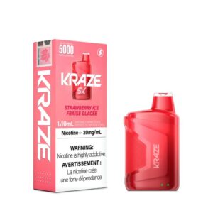 GET YOUR TODAY, KRAZE 5K STRAWBERRY ICED DISPOSABLE VAPE AT MISTER VAPOR CANADA