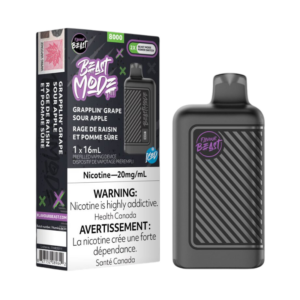 BEST FLAVOUR BEAST MODE 8K GRAPPLIN' GRAPE SOUR APPLE ICED DISPOSABLE VAPE  Same-day and next day delivery within the zone and express shipping GTA, Aurora, Scarborough, Brampton, Etobicoke, Mississauga, Markham, Richmond Hill, Ottawa, Oshawa, Vaughan, Toronto, York, North York, Newmarket, Montreal, Burlington, Oakview, Ajax, Whitby, Courtice, Pickering, Barrie, London, Kingston