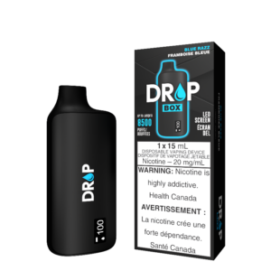 BLUE RAZZ DROP BOX 8.5k PUFF DISPOSABLE VAPE, your ultimate on-the-go vaping companion! With an impressive 8500-puff capacity and a substantial 15mL e-liquid tank, this sleek device guarantees a satisfying vaping experience. The rechargeable 600mAh battery keeps you powered up on-the-go. Vape Shop near me.