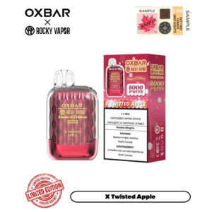 ADD TO CART OXBAR G-8000 X TWISTED APPLE (LIMITED EDITION) DISPOSABLE VAPE (8000 PUFFs)