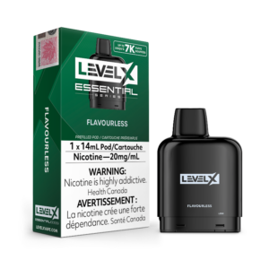 ESSENTIAL SERIES FLAVOURLESS BY LEVEL X For individuals who value the pureness of vaping, our product serves as a blank canvas, providing a platform for you to relish the uncomplicated beauty of vapor.