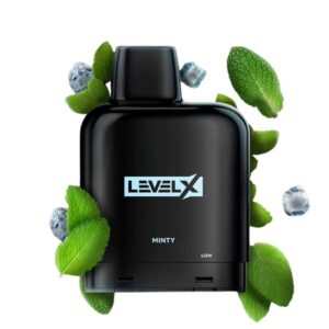 ESSENTIAL SERIES MINTY ICE BY LEVEL X Experience the revitalizing allure of crisp mint leaves harmoniously combined with a refreshing icy touch.