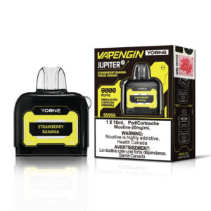 GRAB ! STRAWBERRY BANANA VAPENGIN YOONE DISPOSABLE POD Savor the sweet and tangy notes of fresh strawberries complemented by the smooth, tropical essence of ripe bananas, Introducing Yoone's Vapengin disposable pods – Small yet mighty, this pod offers an impressive 8000 puffs, perfect for vaping on the fly.