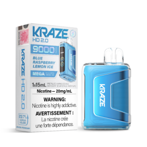 BLUE RASPBERRY LEMON ICE KRAZE HD 2.0 DISPOSABLE VAPE (9000 PUFFs) The inhale starts with the bold and sweet notes of blue raspberry, delivering a mouthwatering burst of juicy goodness.As you exhale, the taste evolves with the addition of zesty lemon undertones.