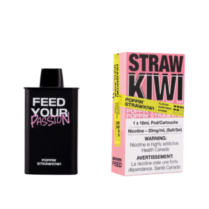 TRY NOW! POPPIN' STRAWKIWI FEED POD (9000 PUFFs) FEED your Passion with Poppin' Strawkiwi! Meet the brand-new FEED disposable pod system – blending the convenience of disposables with the sophistication of closed pods.