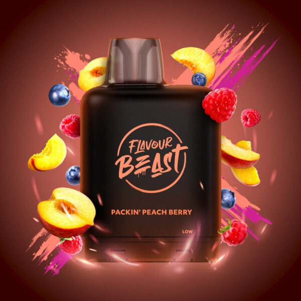 PACKIN' PEACH BERRY LEVEL X BOOST PODS This delightful fruit fusion includes juicy peaches combined with a selection of the finest sweet berries. This dynamic fruit trio will not disappoint.Experience heightened vaping satisfaction with the Level X Boost Flavour Beast Pods.